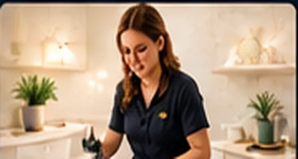 Professional cleaner in a home